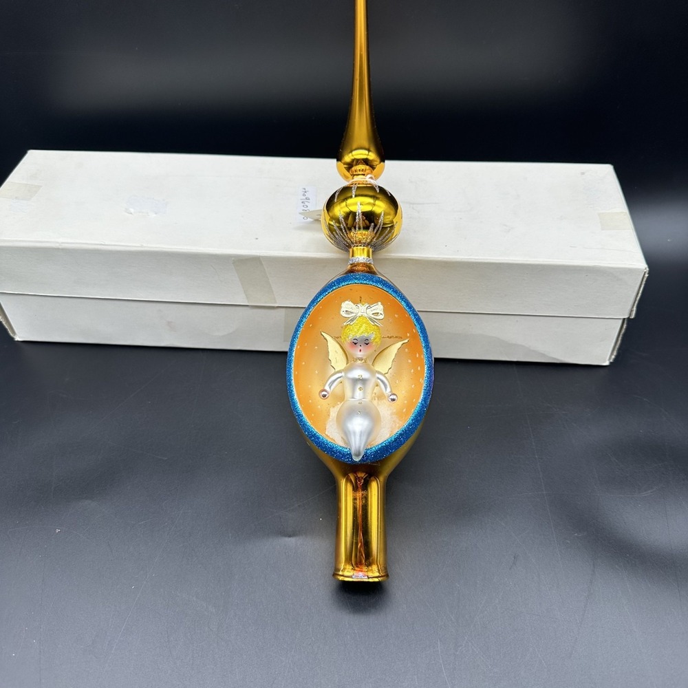 1996 CHRISTOPHER RADKO ANGELINA FINIAL‎ ANGEL TREE TOPPER ITALIAN 96-083-0 14.5"